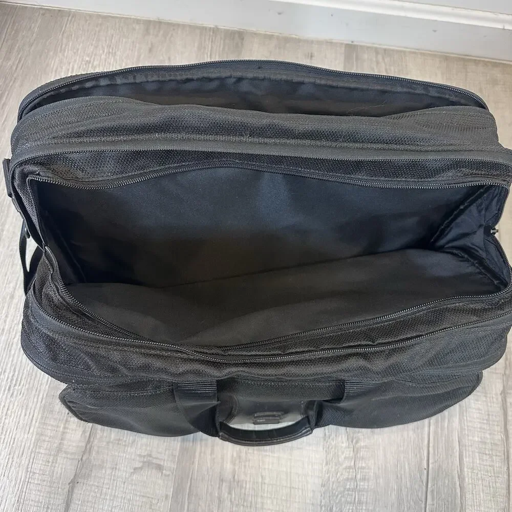 Tumi T Tech Expandable Shoulder Laptop Bag Briefcase Ballistic Nylon Black 564c